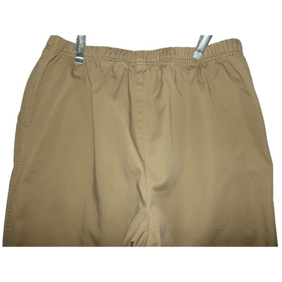 Lands End Pants 18W x 32"Inseam Fit 3 tan dark khaki pull on elastic - Picture 6 of 7